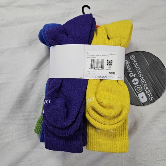 Nike Everyday Cushioned Crew Socks Size L 8-12 6 Pairs SX6897-903 Multicolor - Picture 3 of 6